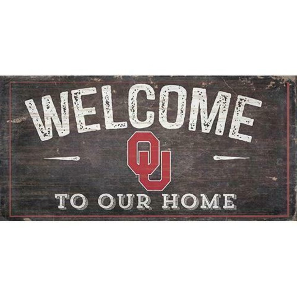 OKLAHOMA SOONERS WOOD SIGNS 6"X12"